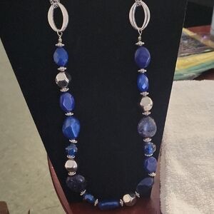 Elegant Blue Beaded Necklace